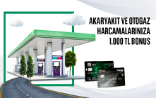 TEB Ticari Kredi Kartları ile Akaryakıt ve Otogaz Harcamalarınıza 1000 TL Bonus! 